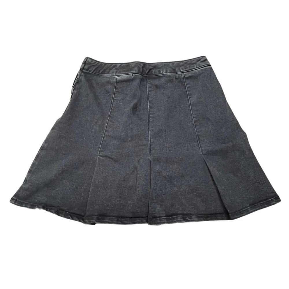 Black high waisted denim tennis skirt